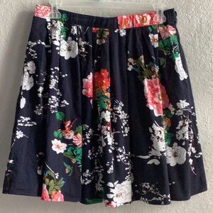 Pink and Red Pleated Skater Skirt